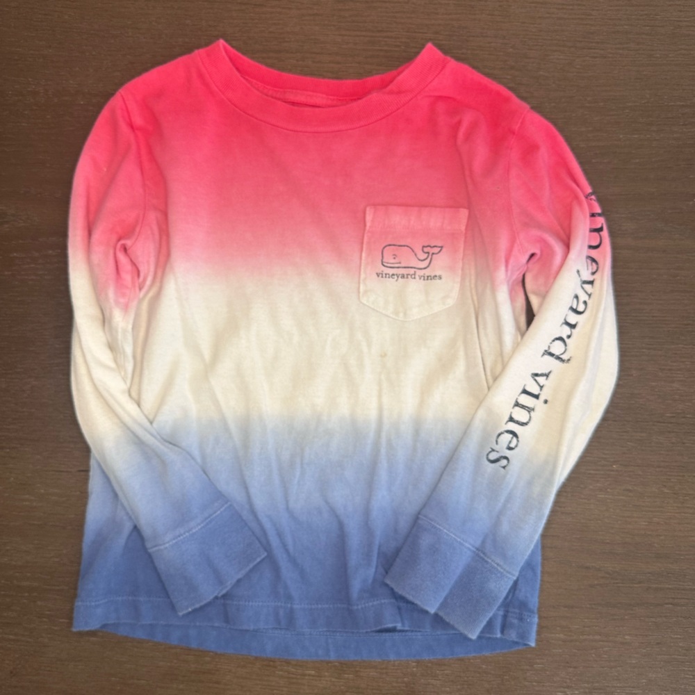 Vineyard Vines Kids Ombre Long Sleeve Shirt - patriotic / USA